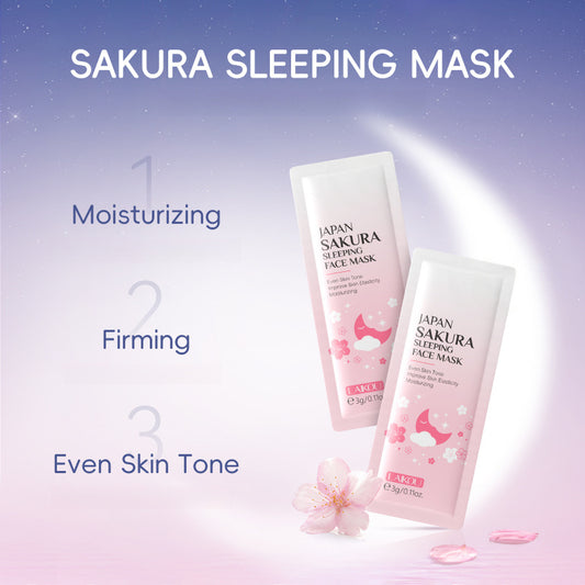 Sakura Luxe Nourishing Face Mask - Hydrating, Repairing, and Brightening Overnight Mask for Glowing Skin - Travel-Friendly, Wash-Free, and Essential for Skin Care Routines